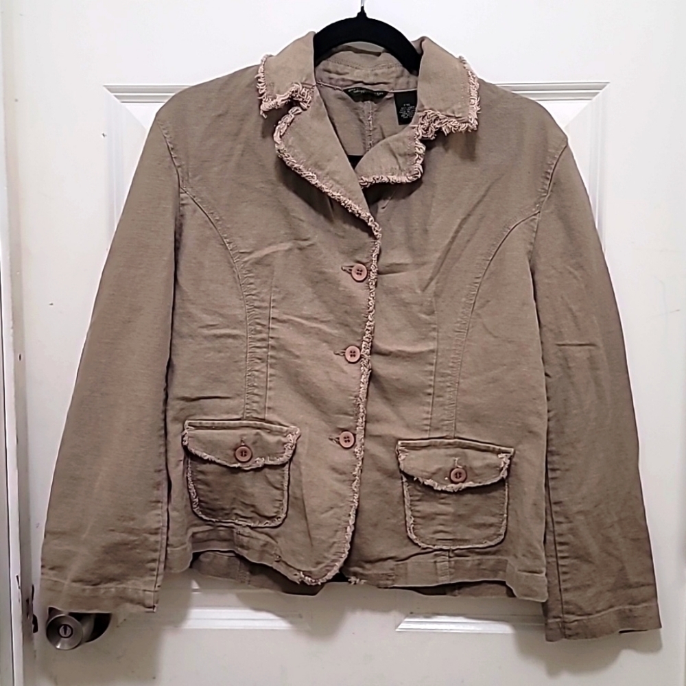 GREAT NORTHWEST BEIGE KHAKI JACKET BLAZER WOMEN'S SIZE P. XL